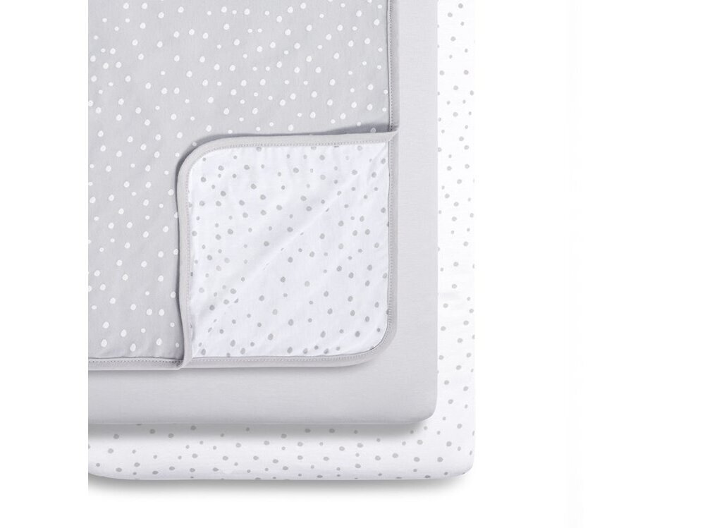 3 dalių patalynės komplektas lovytei - lopšiukui Grey Spot 1 3 dalių patalynės komplektas lovytei - lopšiukui Grey Spot 1