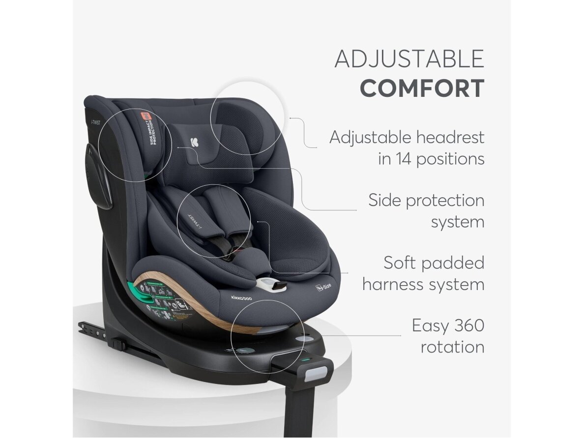 Car seat KikkaBoo i - Twist i - size 40 - 150cm (0-36kg) Grey 1 Car seat KikkaBoo i - Twist i - size 40 - 150cm (0-36kg) Grey 1