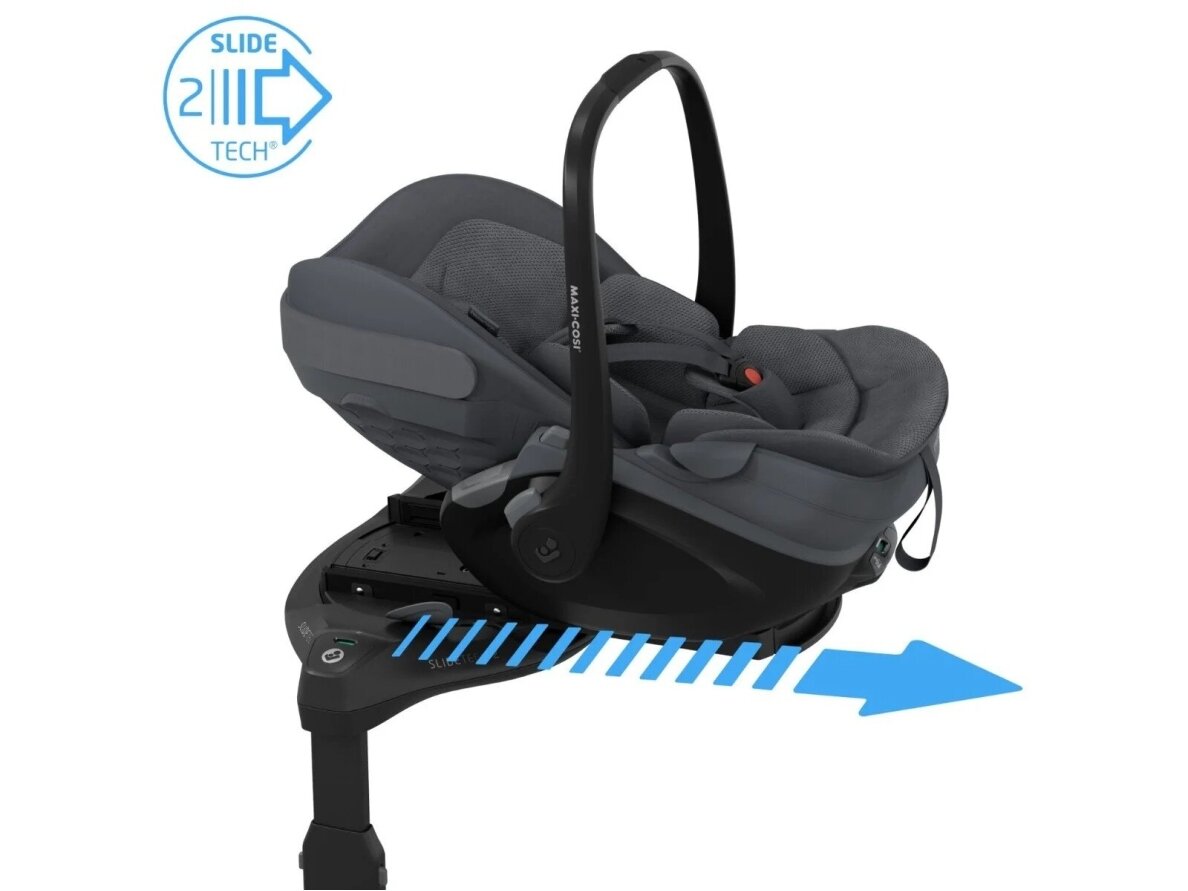 Automobilinė kėdutė Maxi Cosi Pebble Slide Pro 40-87cm (0-13kg) i-size Moon Graphite + FamilyFix Slide Pro isofix 360 4 Automobilinė kėdutė Maxi Cosi Pebble Slide Pro 40-87cm (0-13kg) i-size Moon Graphite + FamilyFix Slide Pro isofix 360 4