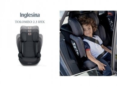 Automobilinė kėdutė Inglesina Tolomeo Grey 15-36kg 2/3gr. izofix 4 Automobilinė kėdutė Inglesina Tolomeo Grey 15-36kg 2/3gr. izofix 4