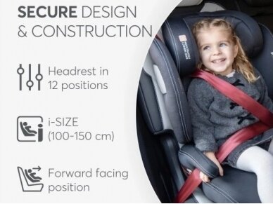 Car seat KikkaBoo i-Track i-size 100-150cm Dark Grey 2 Car seat KikkaBoo i-Track i-size 100-150cm Dark Grey 2