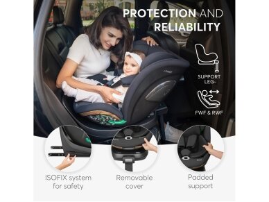 Automobilinė kėdutė KikkaBoo i - Twist i - size 40 - 150cm (0-36kg) Black 6