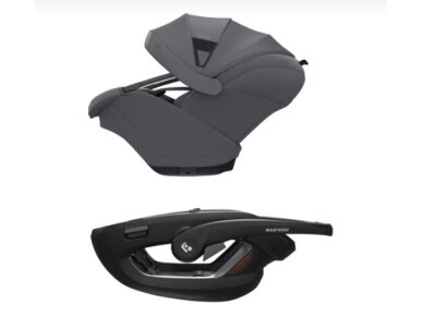 Automobilinė kėdutė Maxi Cosi Coral Slide Pro 40-87cm (0-13kg) i-size Moon Graphite + FamilyFix Slide Pro isofix 360 4