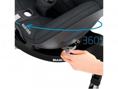 Automobilinė kėdutė Maxi cosi Pebble 360 essential graphite 0-13kg su isofix baze 360 9