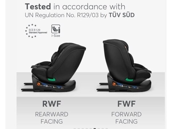 Automobilinė kėdutė KikkaBoo i-Round i-size 40-150cm Dark Grey 2 Automobilinė kėdutė KikkaBoo i-Round i-size 40-150cm Dark Grey 2