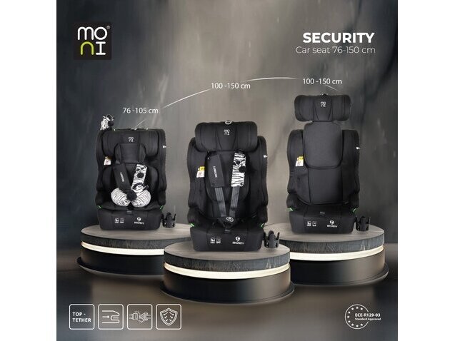 Automobilinė kėdutė Moni Security 76-150cm (9-36kg) i -size Space grey 5 Automobilinė kėdutė Moni Security 76-150cm (9-36kg) i -size Space grey 5