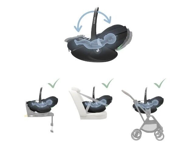 Automobilinė kėdutė Maxi Cosi Pebble 360 Pro Essential Green 0-13kg 14