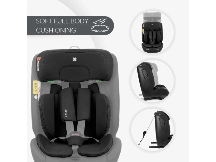 Automobilinė kėdutė KikkaBoo i-Flit 76-150cm (9-36kg) i-size Light Grey 3 Automobilinė kėdutė KikkaBoo i-Flit 76-150cm (9-36kg) i-size Light Grey 3
