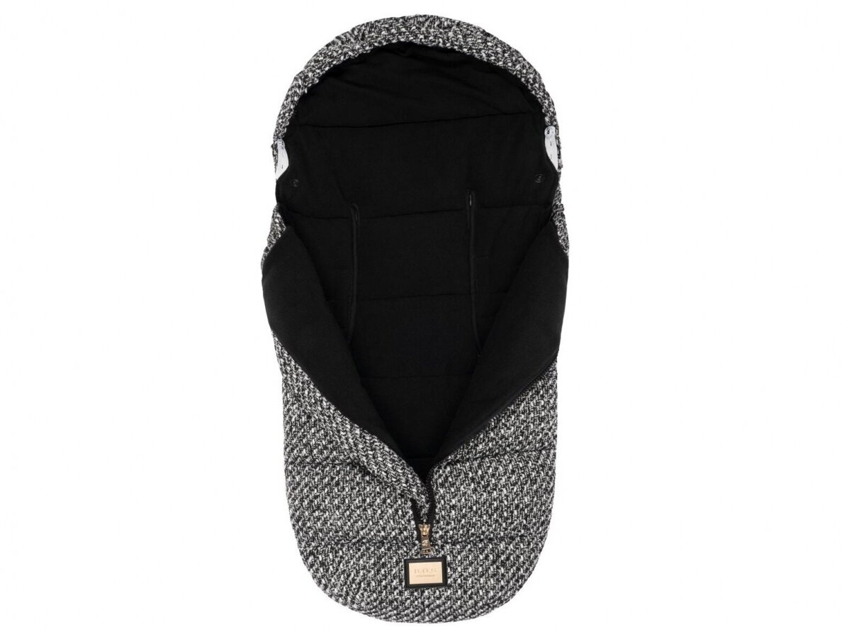 Bjallra of Sweden lopšio / automobilinės kėdutės žiemos vokelis, mova Black Tweed 2 Bjallra of Sweden lopšio / automobilinės kėdutės žiemos vokelis, mova Black Tweed 2