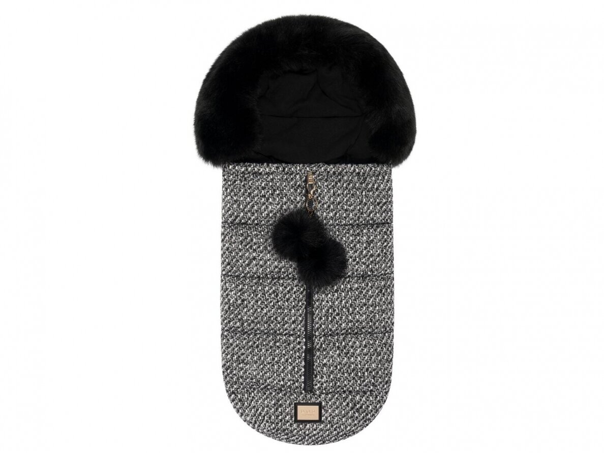 Bjallra of Sweden lopšio / automobilinės kėdutės žiemos vokelis, mova Black Tweed Bjallra of Sweden lopšio / automobilinės kėdutės žiemos vokelis, mova Black Tweed