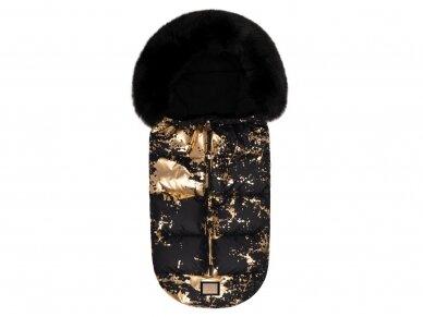 Bjallra of Sweden lopšio / automobilinės kėdutės žiemos vokelis, mova Black golden Bjallra of Sweden lopšio / automobilinės kėdutės žiemos vokelis, mova Black golden