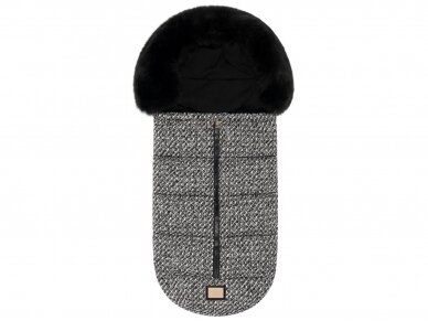 Bjallra of Sweden lopšio / automobilinės kėdutės žiemos vokelis, mova Black Tweed 1 Bjallra of Sweden lopšio / automobilinės kėdutės žiemos vokelis, mova Black Tweed 1