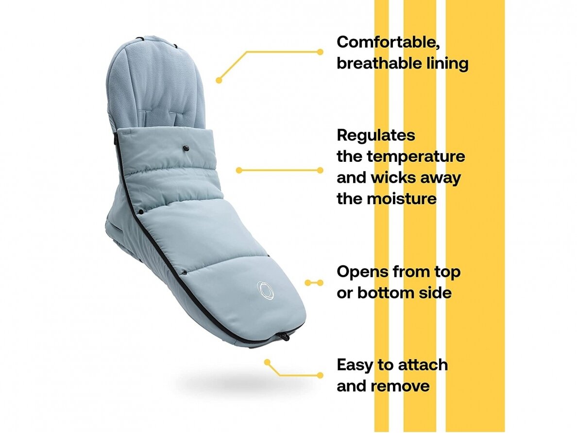 Bugaboo vežimėliams Fox, Donkey, Buffalo, Bee, Cameleon skirtas vokelis, žiemos mova Vapor Blue 1
