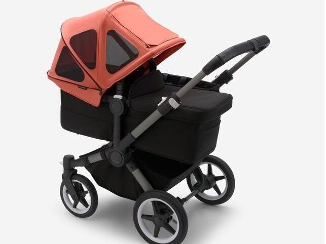 Bugaboo Donkey/ Donkey 2/ Donkey 3/ Donkey 5 vasaros stogelis / breezy sun canopy Sunrise red 2 Bugaboo Donkey/ Donkey 2/ Donkey 3/ Donkey 5 vasaros stogelis / breezy sun canopy Sunrise red 2