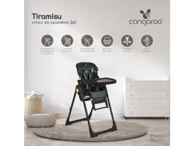 Cangaroo Tiramisu maitinimo kėdutė 2in1 Green limited edition 8 Cangaroo Tiramisu maitinimo kėdutė 2in1 Green limited edition 8