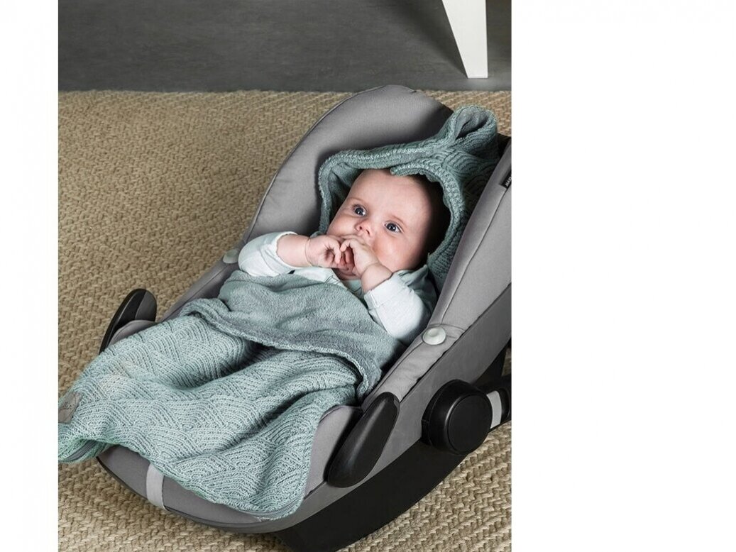 Jollein River Knit Ash Green vokelis automobilinei kėdutei, lopšiukui 3