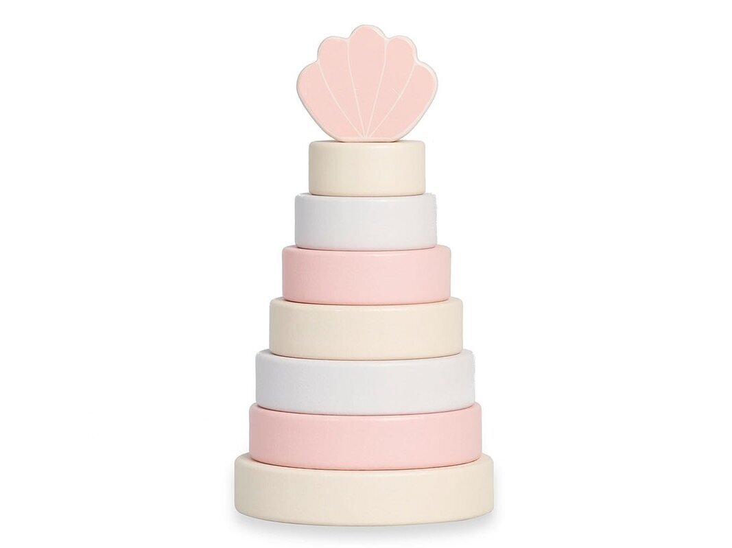 Jollein medinis lavinamasis sukraunamas bokštas Shell Pink Jollein medinis lavinamasis sukraunamas bokštas Shell Pink