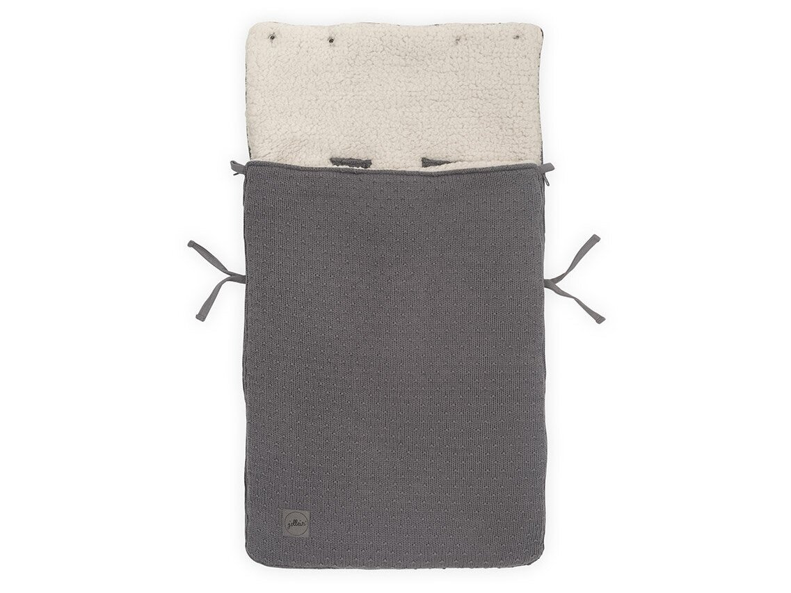 Jollein Bliss Knit Storm Grey vokelis automobilinei kėdutei. lopšiukui 2 Jollein Bliss Knit Storm Grey vokelis automobilinei kėdutei. lopšiukui 2