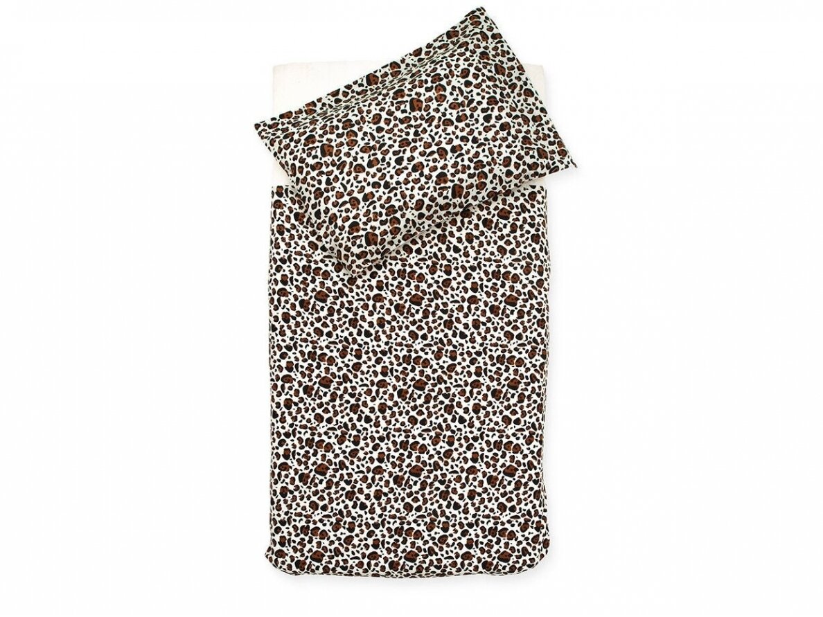 Jollein antklodės ir pagalvės užvalkalų komplektas Leopard 120x150 Jollein antklodės ir pagalvės užvalkalų komplektas Leopard 120x150