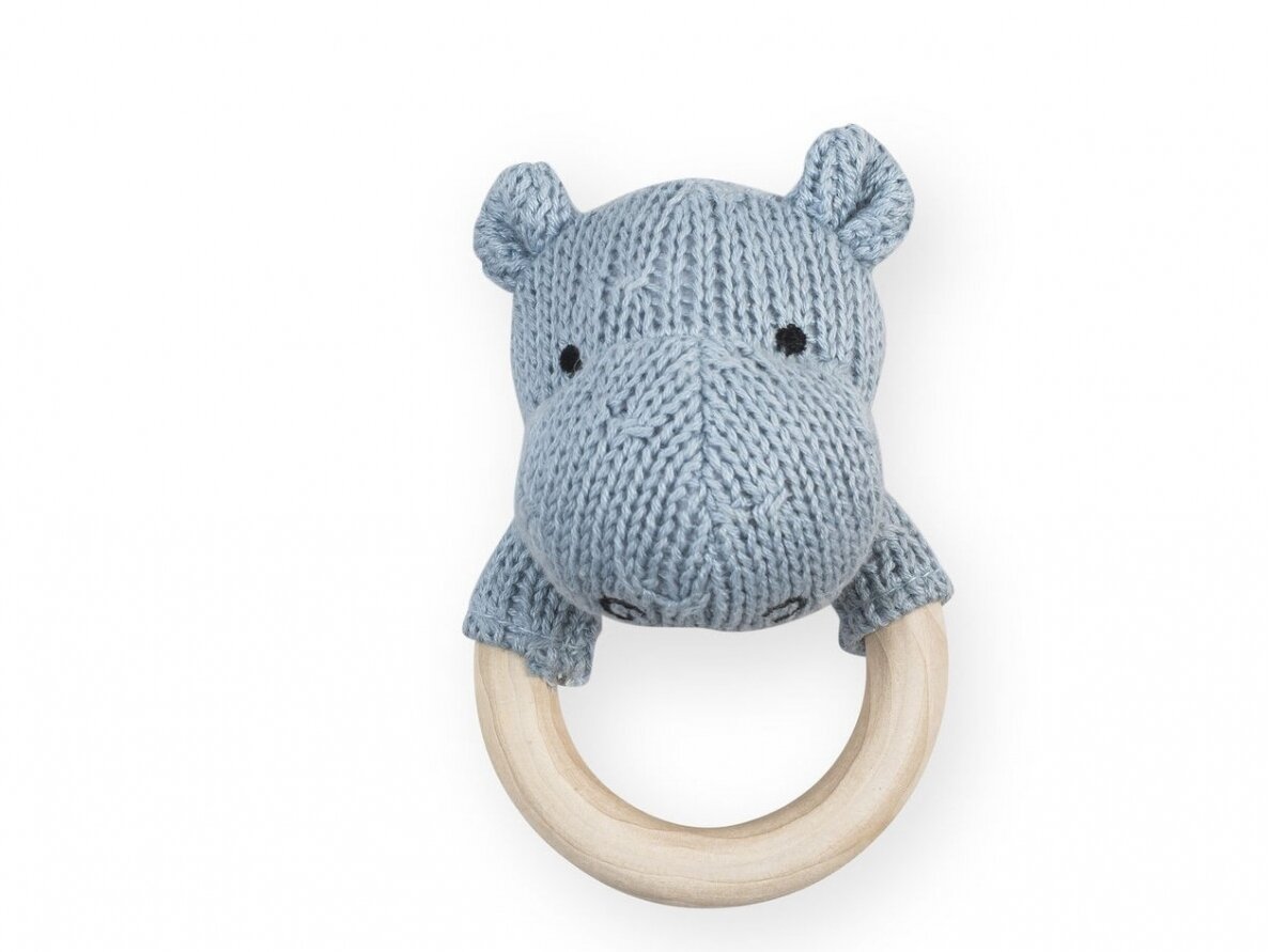 Погремушка Jollein Бегемот Soft Blue Погремушка Jollein Бегемот Soft Blue