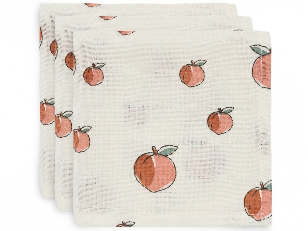 Jollein muslino merliukai 31x31 cm Peach 3vnt Jollein muslino merliukai 31x31 cm Peach 3vnt
