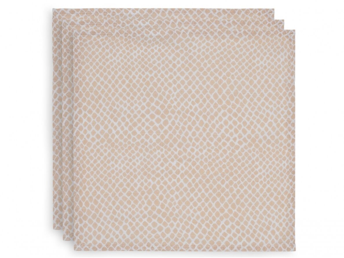 Jollein muslino merliukai 31x31 cm Snake Pale Pink 3vnt Jollein muslino merliukai 31x31 cm Snake Pale Pink 3vnt