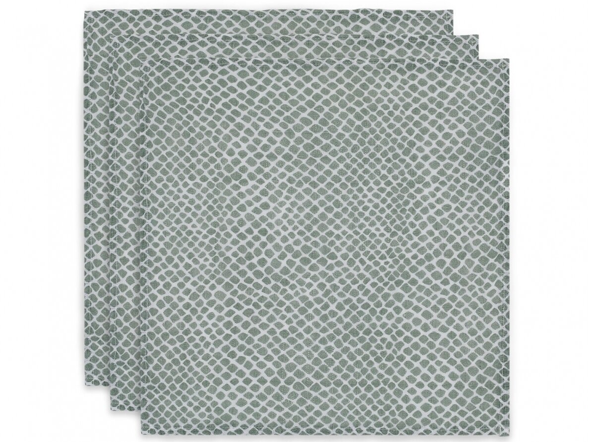 Jollein Hydrofilinių vystyklų rinkinys 70x70 Snake Ash Green 3vnt Jollein Hydrofilinių vystyklų rinkinys 70x70 Snake Ash Green 3vnt