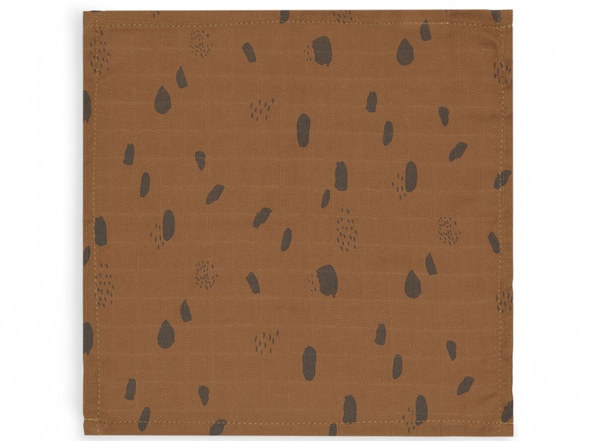Jollein muslino audinio vystyklų rinkinys 70x70 Spot Caramel 3vnt 1