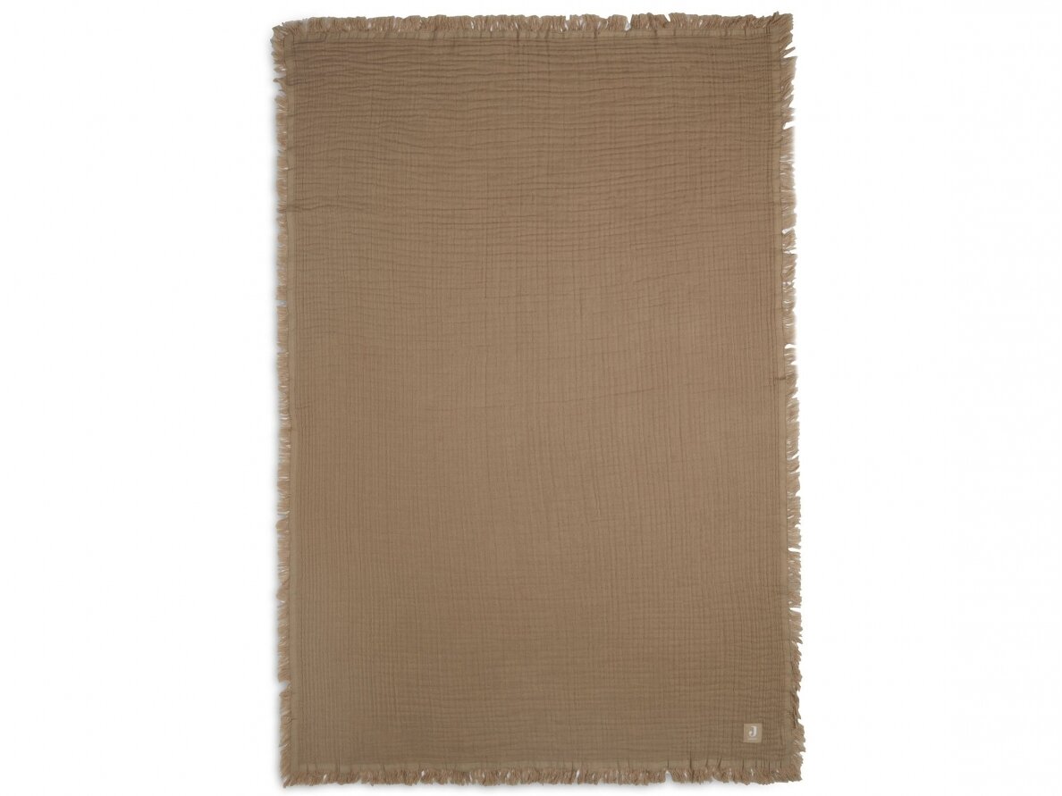 Jollein muslino pledas 120x120 cm Fringe Biscuit 2 Jollein muslino pledas 120x120 cm Fringe Biscuit 2
