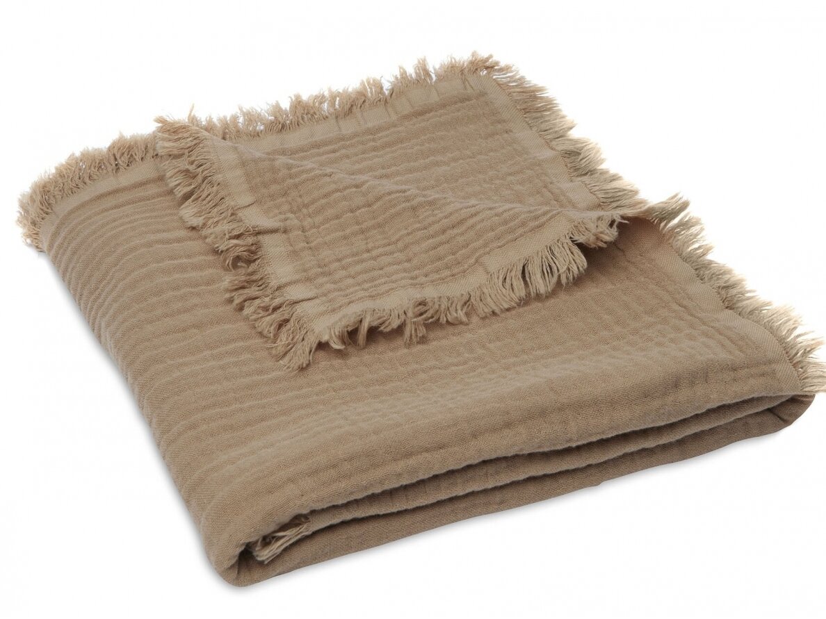 Jollein muslino pledas 75x100 cm Fringe Biscuit