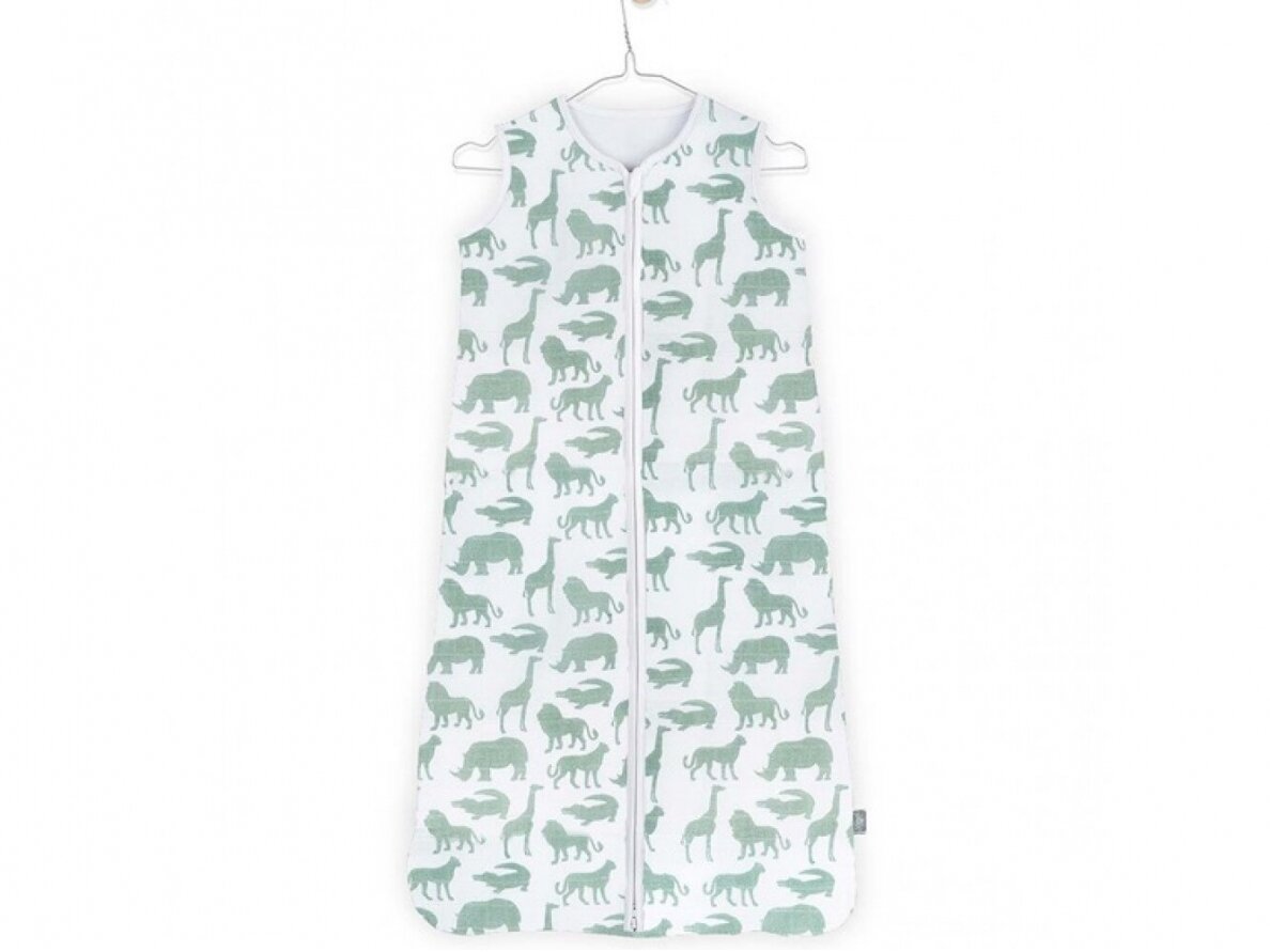Jollein Muslino medvilnės miegmaišis Safari Green 90cm Jollein Muslino medvilnės miegmaišis Safari Green 90cm