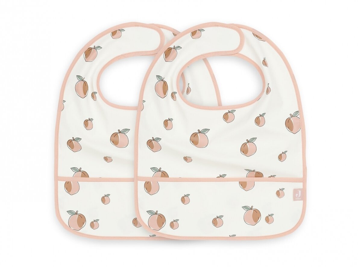 Jollein neperšlampamas seilinukas Bib su kišene Peach 2vnt. Jollein neperšlampamas seilinukas Bib su kišene Peach 2vnt.