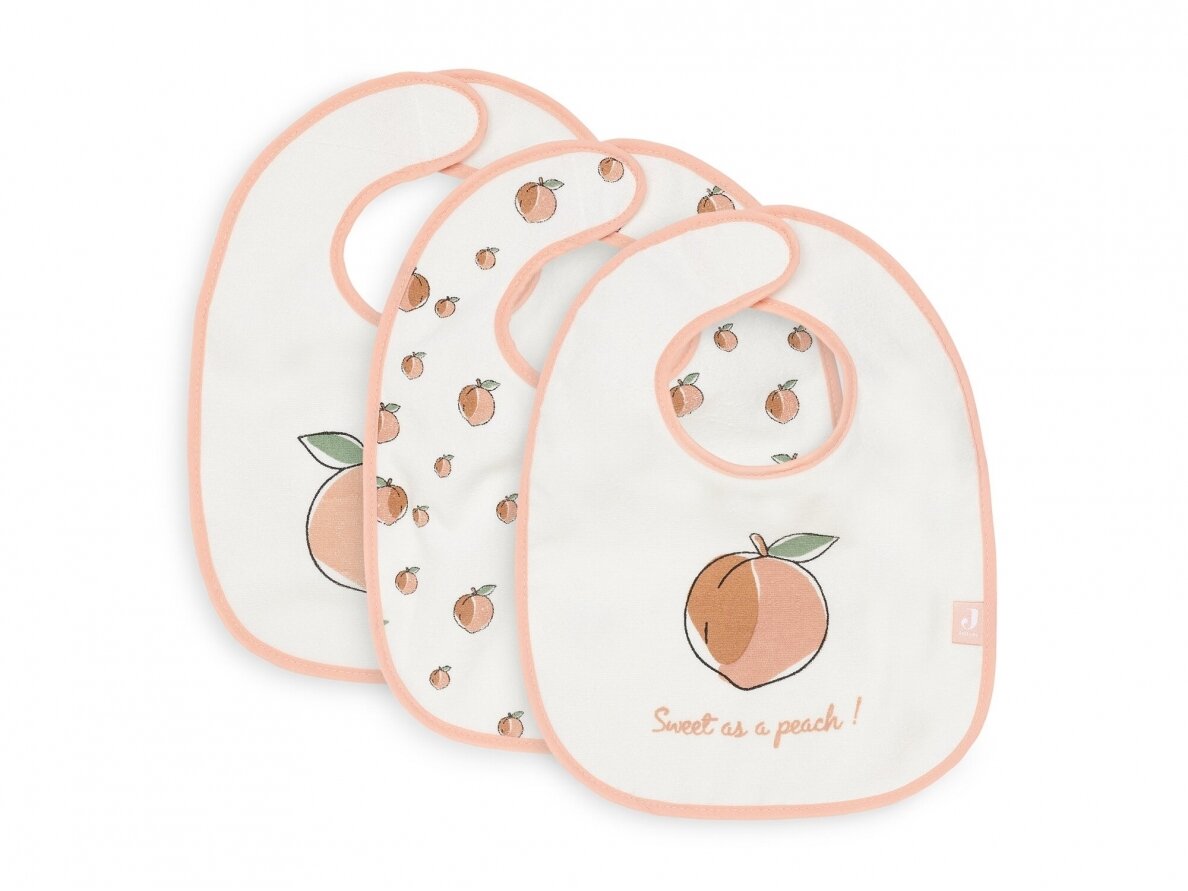 Jollein neperšlampamų seilinukų rinkinys Bib Peach Pink 3 vnt. Jollein neperšlampamų seilinukų rinkinys Bib Peach Pink 3 vnt.