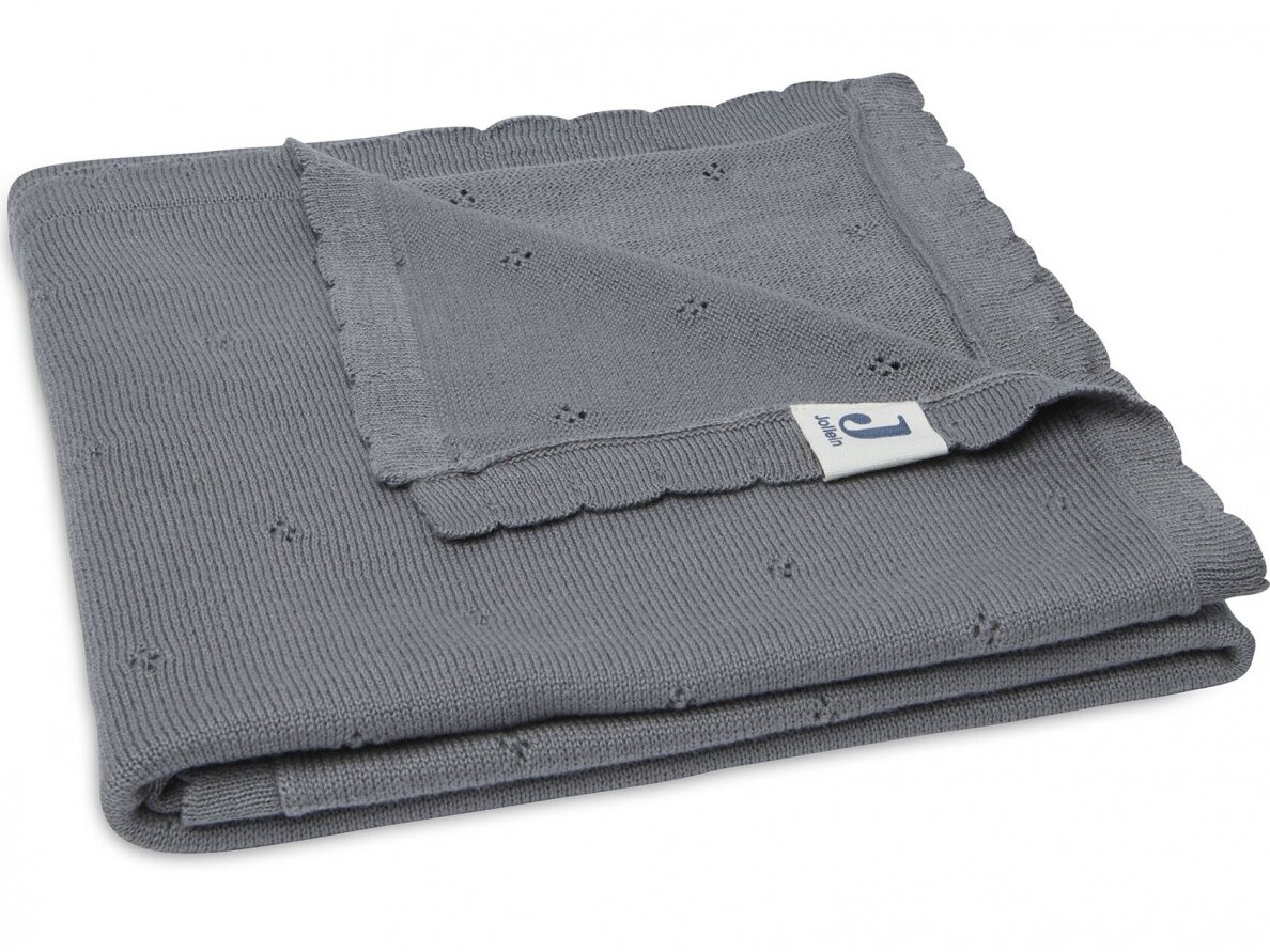 Jollein Pointelle pledas 100x150 cm Storm Grey Jollein Pointelle pledas 100x150 cm Storm Grey