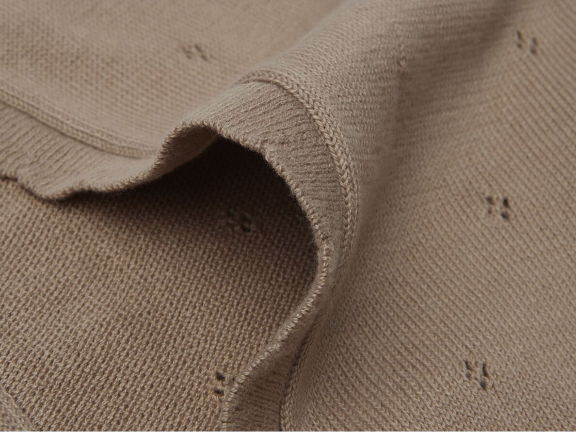 Jollein Pointelle pledas 100x150 cm Biscuit 4 Jollein Pointelle pledas 100x150 cm Biscuit 4