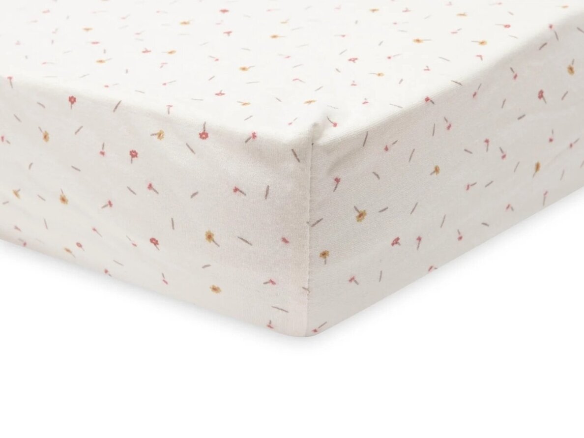 Jollein trikotažinė paklodė su guma Jersey 40x80/90cm Pretty Picnic 1
