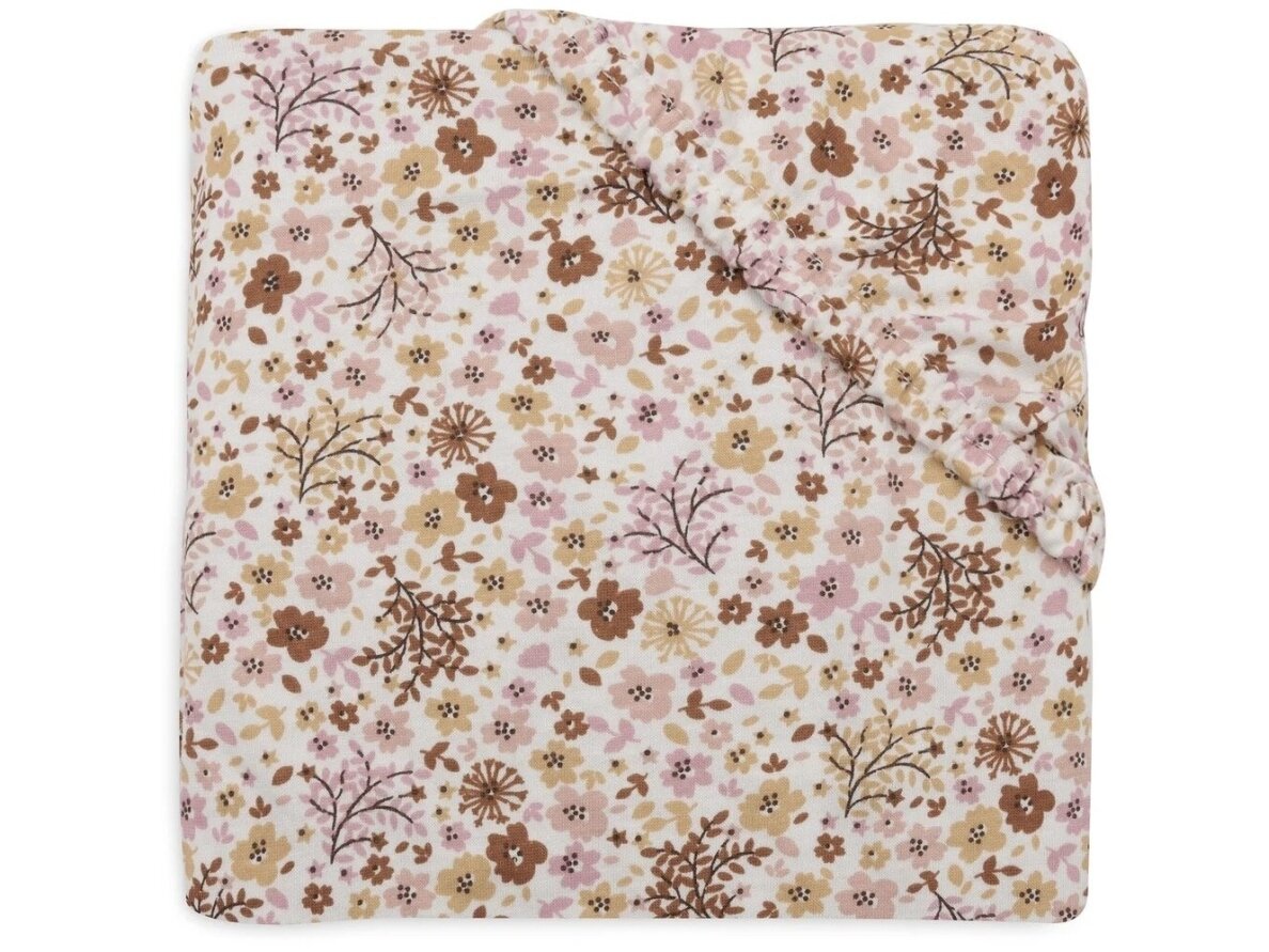 Jollein trikotažinė paklodė su guma Jersey 40x80/90cm Flower Fairies