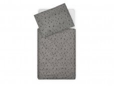 Jollein antklodės ir pagalvės užvalkalų komplektas Spot Storm Grey 100x140 cm.