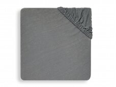 Jollein trikotažinė paklodė su guma Jersey Storm Grey 40x80 cm