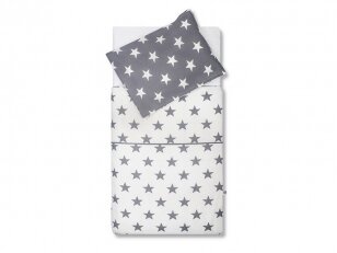 Jollein antklodės ir pagalvės užvalkalų komplektas Little Star Anthracite 120x150