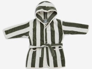Махровый халат Jollein на 1-2 года Stripe Terry Leaf Green GOTS Махровый халат Jollein на 1-2 года Stripe Terry Leaf Green GOTS