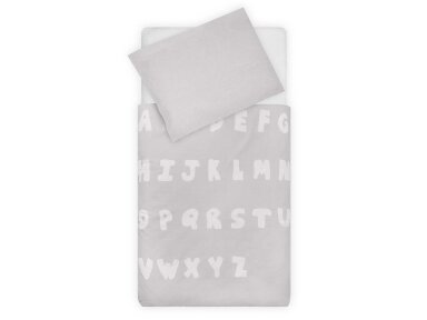Комплект одеяла и наволочки Jollein ABC Soft Grey 140x200 см.
