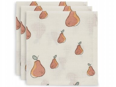 Jollein muslino merliukai 31x31 cm Pear 3vnt Jollein muslino merliukai 31x31 cm Pear 3vnt