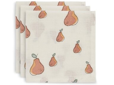 Jollein muslino audinio vystyklų rinkinys 70x70 Pear 3vnt. Jollein muslino audinio vystyklų rinkinys 70x70 Pear 3vnt.