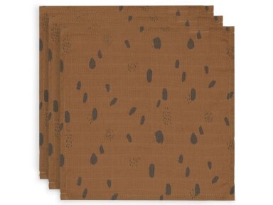 Jollein muslino audinio vystyklų rinkinys 115x115 cm Spot Caramel 2vnt Jollein muslino audinio vystyklų rinkinys 115x115 cm Spot Caramel 2vnt