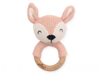Прорезыватель-погремушка Jollein   "Оленёнок" Pale Pink