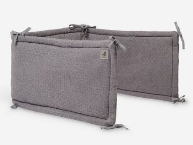 Jollein lovytės apsaugos 35x180cm Bliss Knit Storm Grey Jollein lovytės apsaugos 35x180cm Bliss Knit Storm Grey