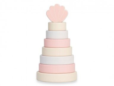 Jollein medinis lavinamasis sukraunamas bokštas Shell Pink Jollein medinis lavinamasis sukraunamas bokštas Shell Pink