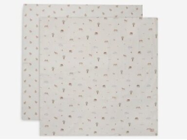 Хлопковые пелёнки Jollein 115x115cm Farm 2шт