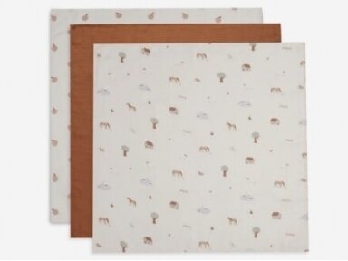 Хлопковые пелёнки Jollein 70x70 Farm 3 шт